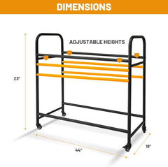 Holzoffer Tire Storage Rack 44'' x 18'' x 23'' for Garage with 4 Rolling Wheels Legs, Adjustable, Mobile Metal Tyre Organizer Stand