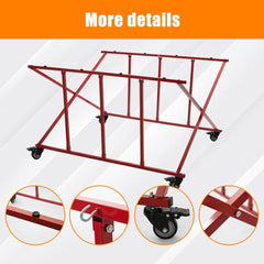 Holzoffer Large Auto Body Truck Bed Dolly Fold Adjustable Car Pickup Bed Cart 800 Lbs Capacity Auto Body Repair Shops