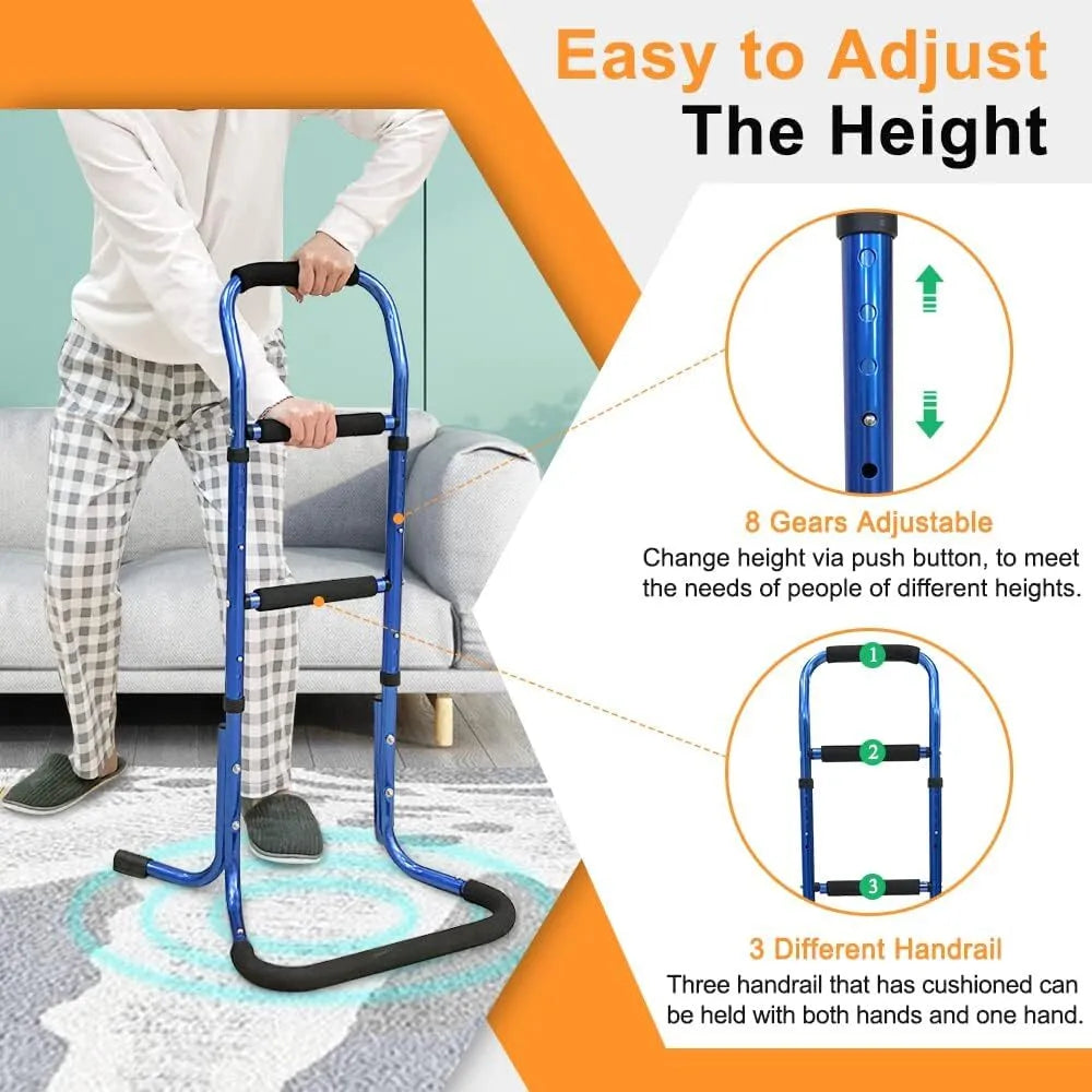 Holzoffer Chair Stand Assist for Elderly Bed Rails Adults Safety Assist Chair Lift Bed Cane for Seniors Bed Assist Bar Bedside Rail Sit to Stand Lift Bed Railing Portable Mobility Aids Couch Assistance Stand Up