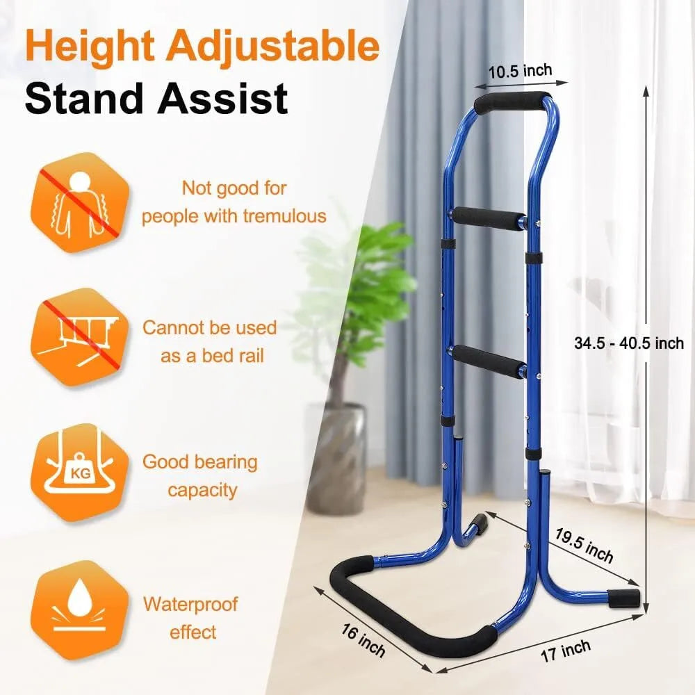 Holzoffer Chair Stand Assist for Elderly Bed Rails Adults Safety Assist Chair Lift Bed Cane for Seniors Bed Assist Bar Bedside Rail Sit to Stand Lift Bed Railing Portable Mobility Aids Couch Assistance Stand Up