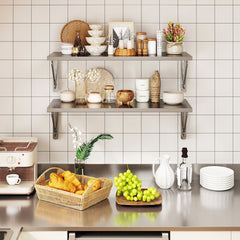 Holzoffer Wall Mounted Fold Down Table , Stainless Steel Kitchen Cabinet