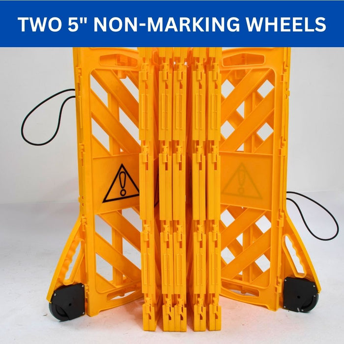 13 ft Extendable Mobile Safety Barrier, Folding Safety Barricade System