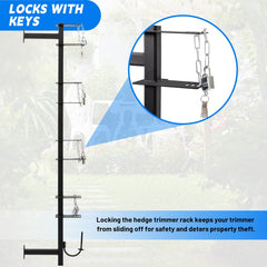 Holzoffer Trimmer Racks Gardening Equipment Storage Racks，Durable Ideal for Gardens, Farms, Garages