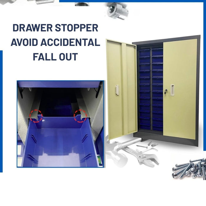 48 Bin Drawer Storage Enclosure, 26"W x 11"D x 39.4"H, Steel Parts Organizer for Nuts, Bolts, Screws & Small Components