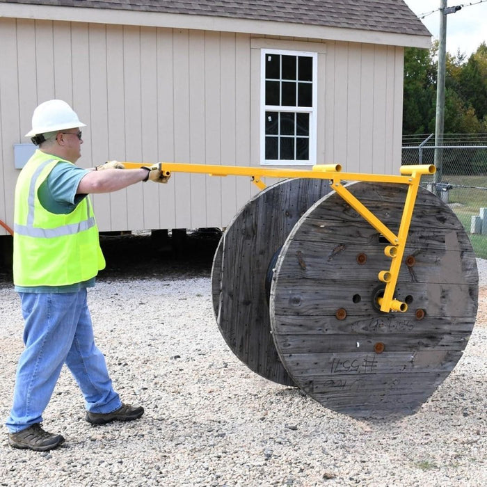 Portable Reel Buck 1,000 lb Load Capacity, Holds Reels up to 54”Dia x 40”W, Heavy Duty Steel Cable Reel Stand