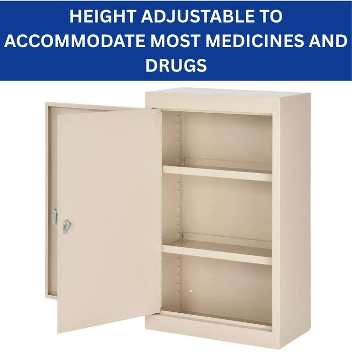 Narcotics Cabinet 18"W x 10"D x 30"H, Double Lock & Double Door, Fully Assembled