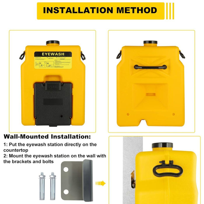 Portable / Wall Mount Eye Wash Station, 14 Gallon