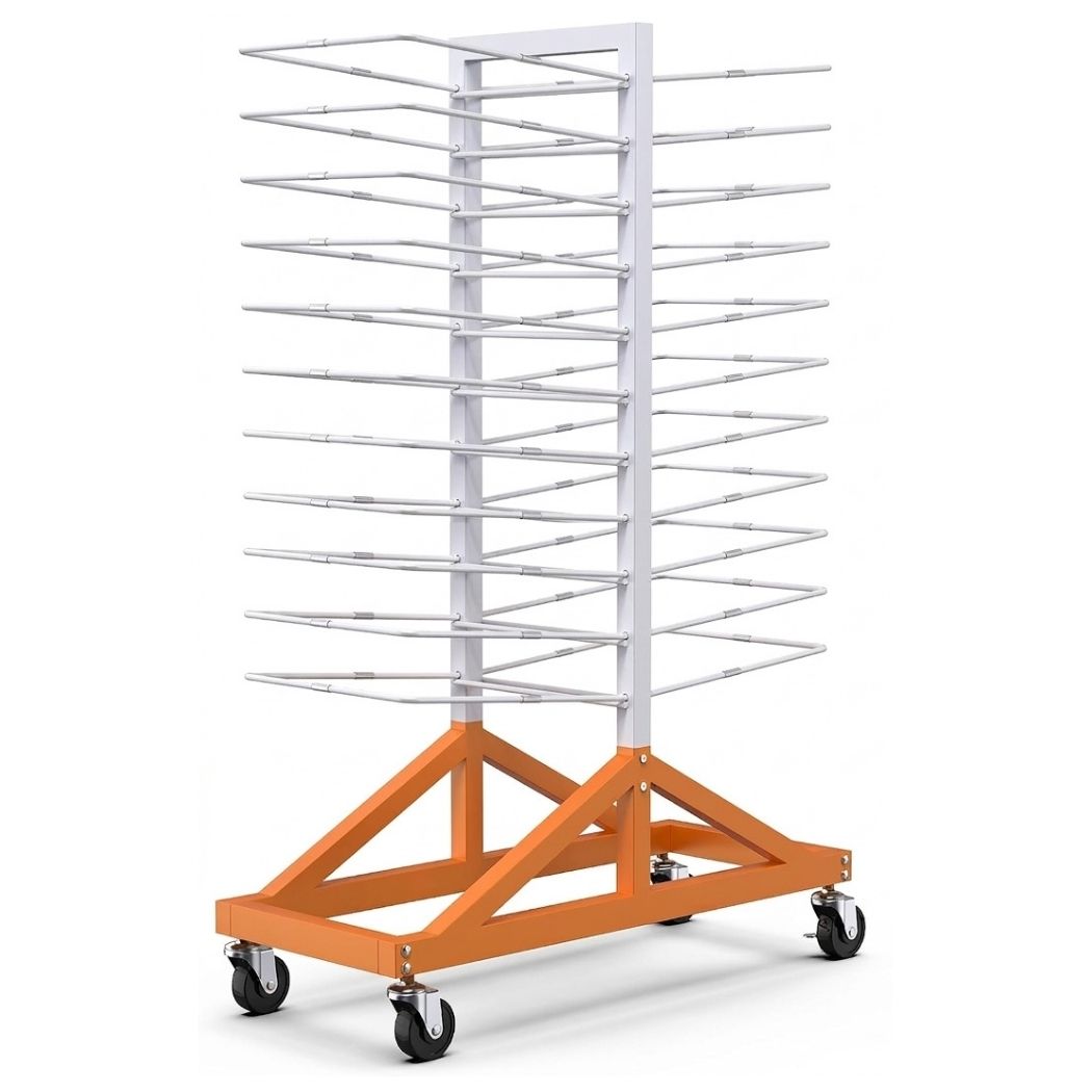 22-Tier Mobile Paint Drying Rack, 20 lbs per Tier for Artwork Drying