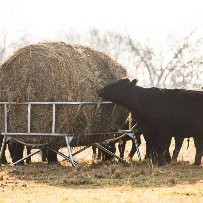 Round Hay Bale Feeder 85" x 79", Silver Round Bale Feeder