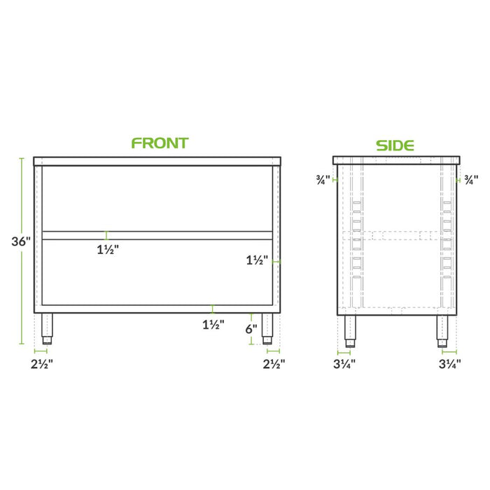 72" x 24" Stainless Steel Prep Table, 2 Shelf Enclosure
