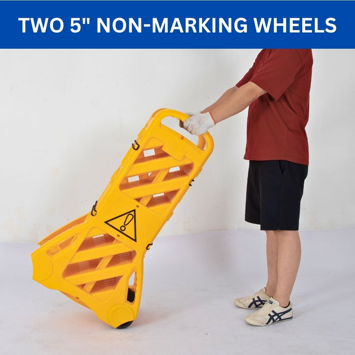 13 ft Extendable Mobile Safety Barrier, Folding Safety Barricade System