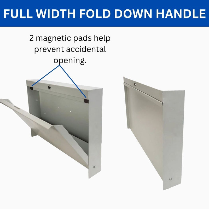 Wall Mounted Folding Desk 20"W x 13"D Work Surface, Lockable Steel Workstation