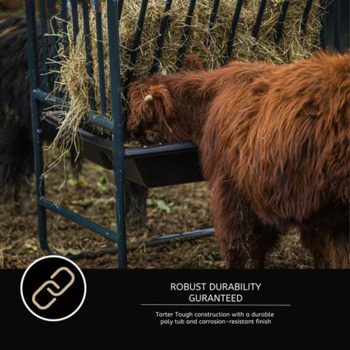 Steel Hay and Grain Feeder, 50"-71" Height Adjustable, 3-4 Flakes