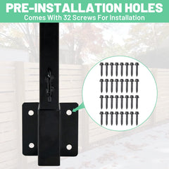 Fence Post Extender 8 Pack, 23.5" Fence Barbed Wire Extend Arm，23.5"L x 1.2"W (with 32 Screws)