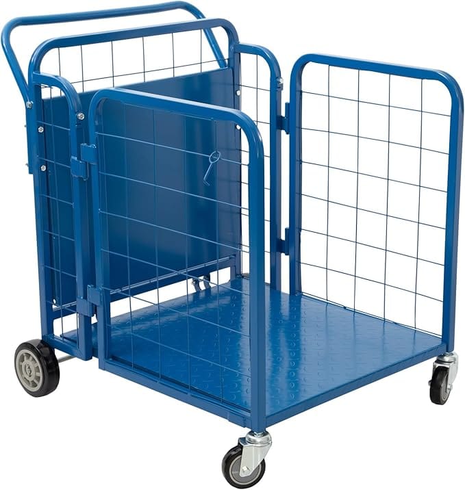 Holzoffer 750 lbs Capacity Folds Up for Storage Heavy Duty Utility/Service Cart, 360° Swivel Wheels