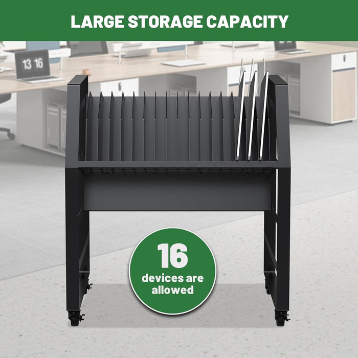 16 Devices Mobile Open Charging Cart 27"Wx 14.7"D x 30"H