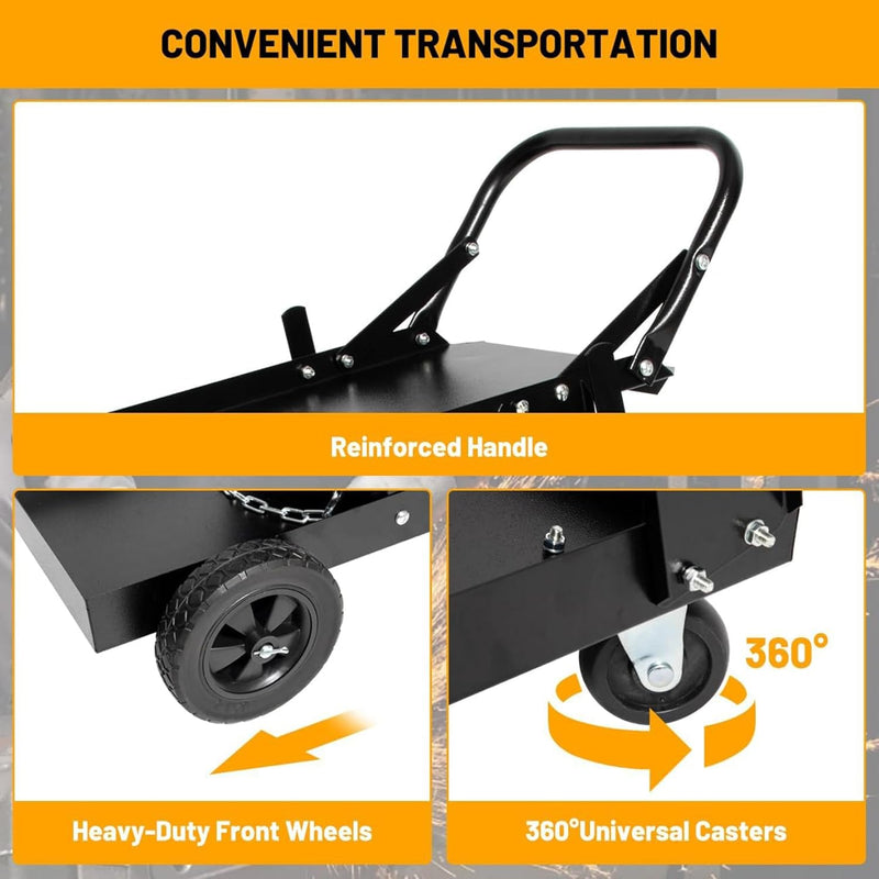3-Tier Welding Cart w/ Wheels, 400 Lbs Load Capacity