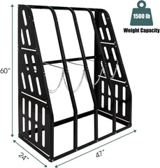 Holzoffer Vertical Bar Rack 1500 LB Capacity, 4 Bays Storage Rack 47" W x 24" D x 60" H