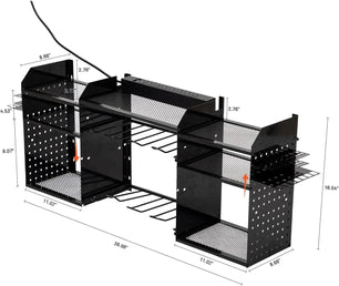 Holzoffer Large Tools Organizer Wall Mount Charging Station,39 Inch Long Power Tool Battery Storage Rack