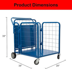 Holzoffer 750 lbs Capacity Folds Up for Storage Heavy Duty Utility/Service Cart, 360° Swivel Wheels