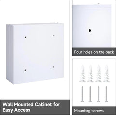 Holzoffer Lockable Metal Storage Cabinets - Large Capacity Bathroom Wall Cabinet with 11 Shelves - Medicine Cabinet with Lock for Storing Medicines and Medical Supplies