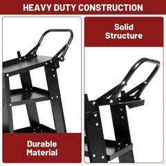 Holzoffer Welding Cart, 2-Tier Welder Cart with 265LB Capacity, 360°Swivel, Gas bottle Safety Chains with Lockable Cabinet