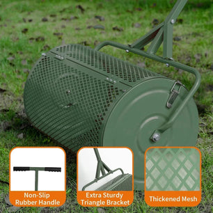 Holzoffer Lawn & Garden Spreader with Upgraded Side Clasps, 22.4-27.6