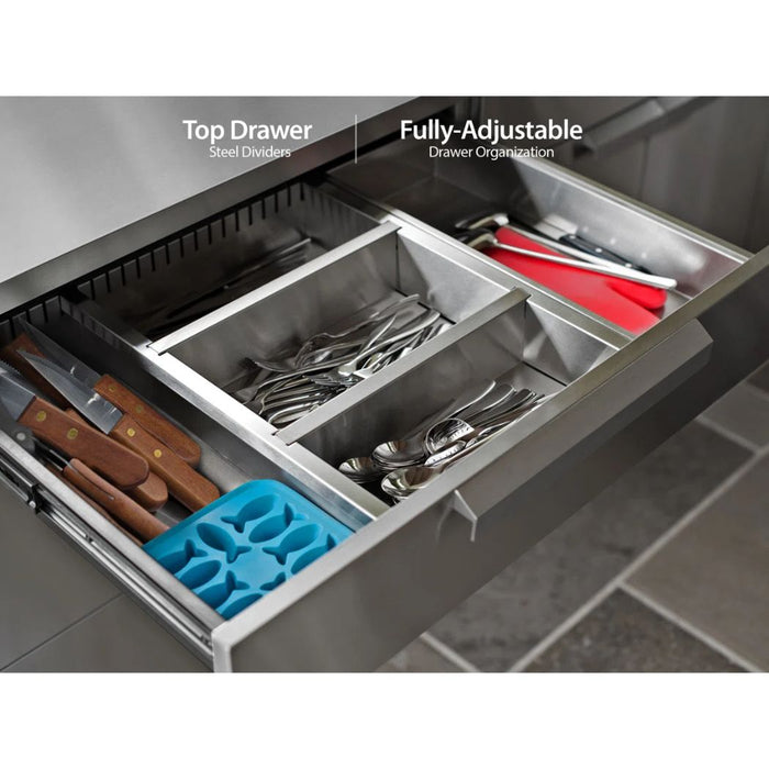 3 Drawer Stainless Steel Kitchen Cabinet, 32"W x 23"D x 35"H, Outdoor Kitchen Cabinet