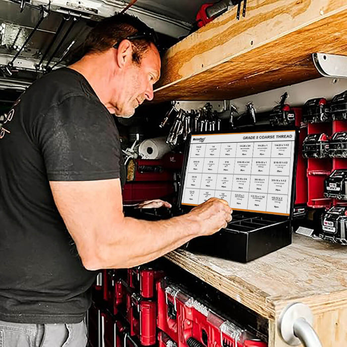 1,275-Piece Grade 8 Coarse Thread Fastener Assortment with Heavy-Duty Metal Drawer Toolbox, Yellow Zinc Finish