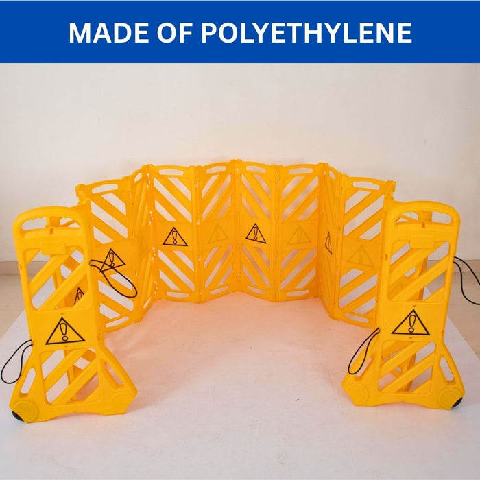 13 ft Extendable Mobile Safety Barrier, Folding Safety Barricade System