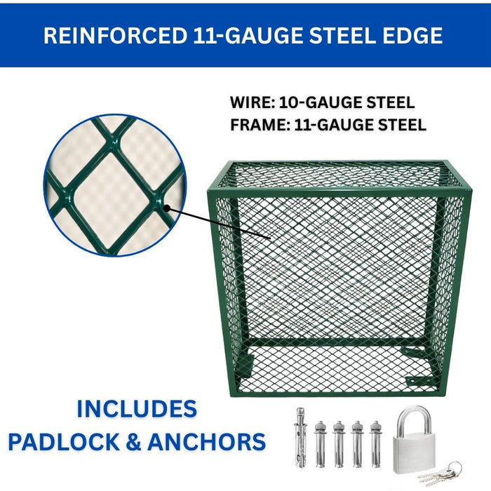 Green Backflow Cage 30"L x 13"W x 30"H, Theft Prevention