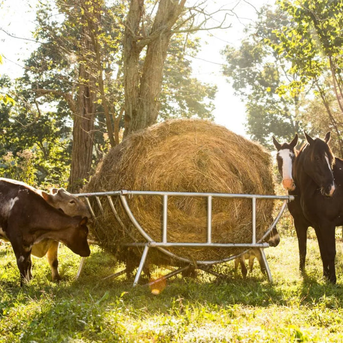 Round Hay Bale Feeder 85" x 79", Silver Round Bale Feeder