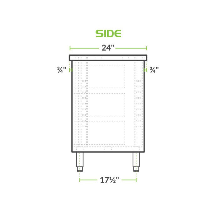 48" x 24" Stainless Steel Prep Table w/ Lockable Drawers and Storage Cabinet