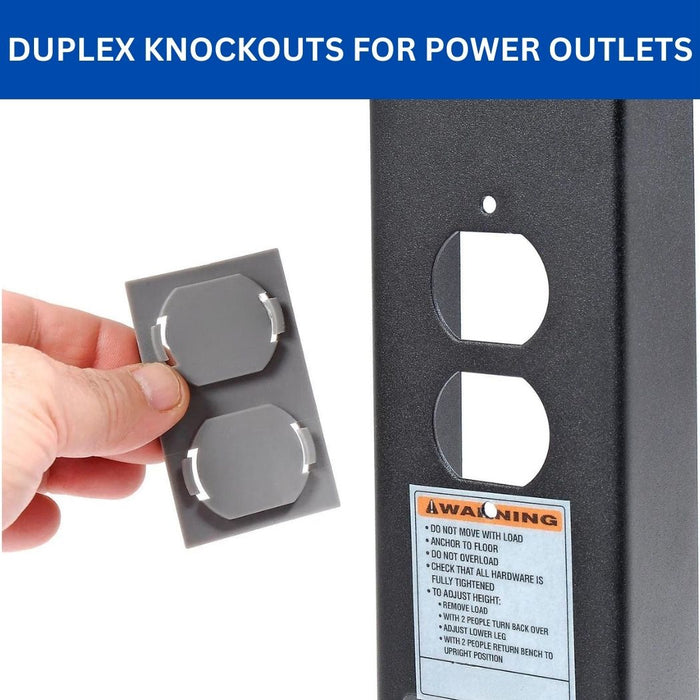 Steel C-Channel Leg For Workbench 36"W, Height Adjustable from 27.5" to 35.3"