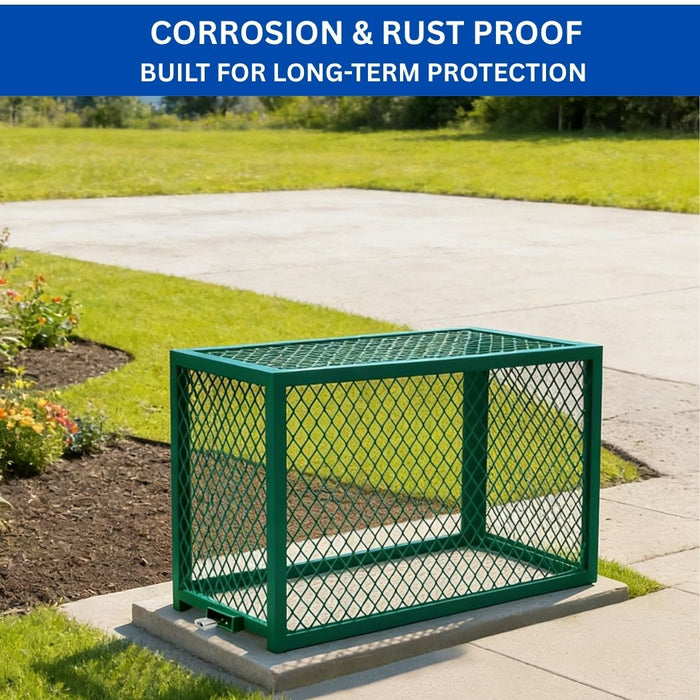 Green Backflow Cage 43.7"L x 12.6"W x 23.7"H, Theft Prevention