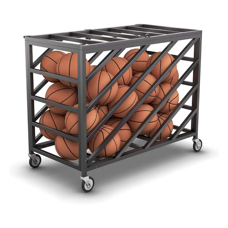 Heavy Duty Basketball Cart, Mobile Ball Storage Cart for Volleyball