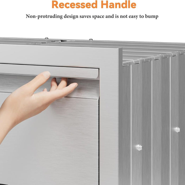 3 Drawer Stainless Steel Kitchen Cabinet, 28"W x 20"D x 23"H, Outdoor Kitchen Cabinet