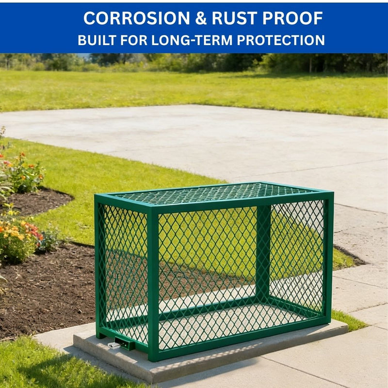 Green Backflow Cage 30"L x 13"W x 30"H, Theft Prevention