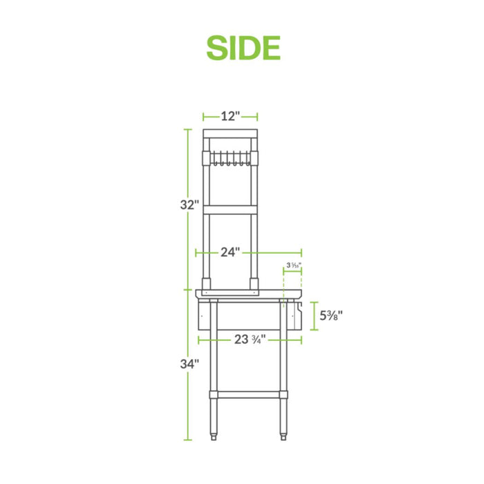 36" x 24" Stainless Steel Prep Table w/ Overshelves, Drawer & Undershelf