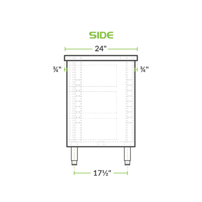 60" x 24" Stainless Steel Prep Table w/ Lockable Drawers and Storage Cabinet