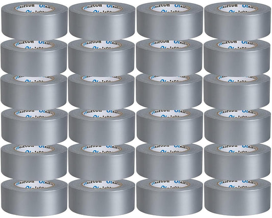 12/24 Pack 2 inch X 660 Yards Duct Tape，Multi-Use for Indoor & Outdoor Repairs, Industrial, Professional Use