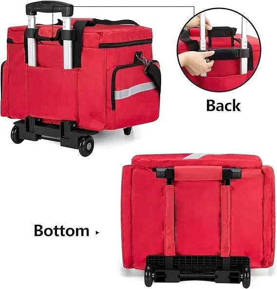 Holzoffer Rolling Medical Equipment Storage Bag,First Aid Kits Bag for Nurses and Doctors