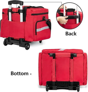 Holzoffer Rolling Medical Equipment Storage Bag,First Aid Kits Bag for Nurses and Doctors