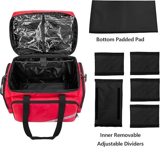 Holzoffer Rolling Medical Equipment Storage Bag,First Aid Kits Bag for Nurses and Doctors