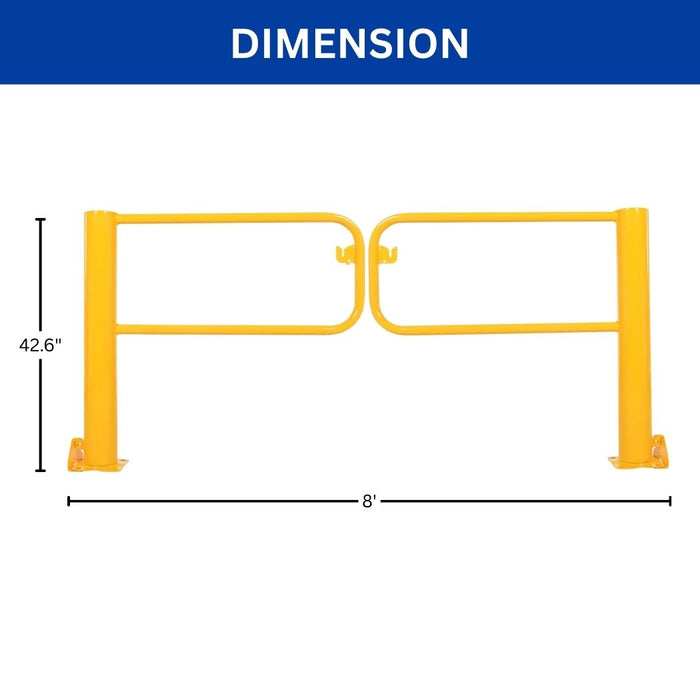 8' Swivel Dock Gate, Steel Construction, 96"W x 42"H for Loading Bay Fall Hazard Protection
