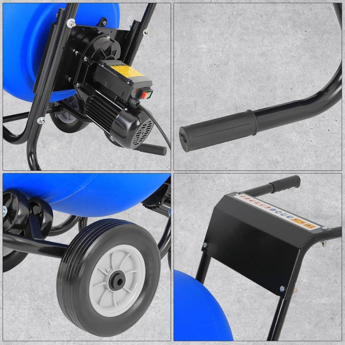 4 Cu.Ft. Power Concrete Mixer, Portable Electric Poly Drum Cement Mixer