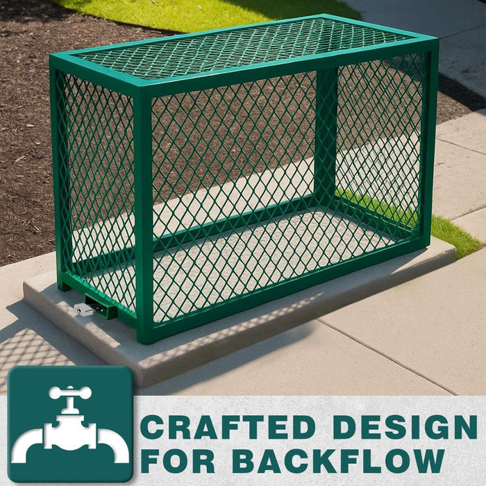Green Backflow Cage 45"L x 18"W x 30"H, Theft Prevention
