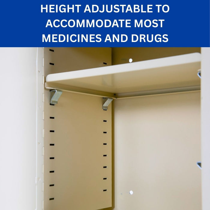 Narcotics Cabinet 12"W x 8"D x 15"H, Double Lock & Double Door, Fully Assembled