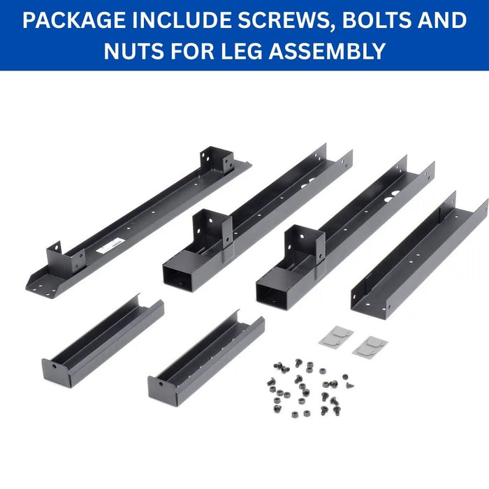 Steel C-Channel Leg For Workbench 36"W, Height Adjustable from 27.5" to 35.3"