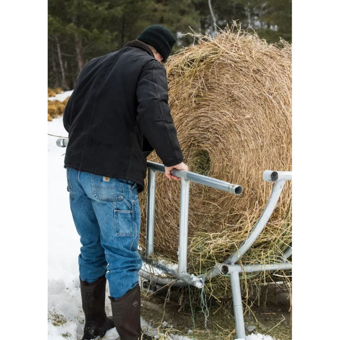 Round Hay Bale Feeder 85" x 79", Silver Round Bale Feeder